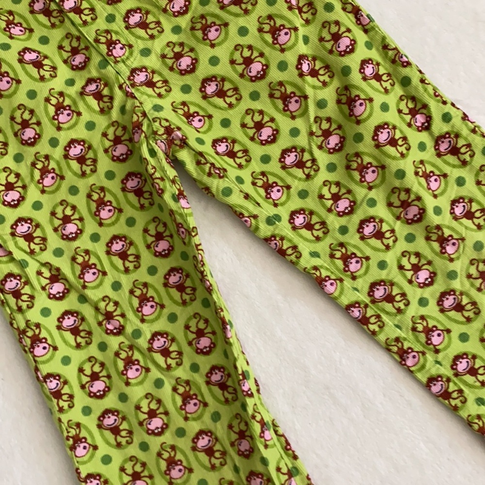 {VTG} CR Kids | Monkey & Polka Dot Wide Leg Corduroy Pants Ruffle Pocket Green 5 - Picture 5 of 15